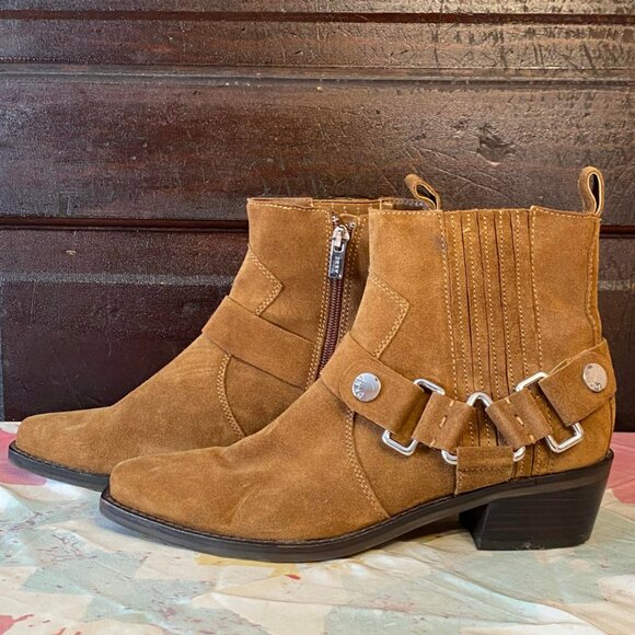 DKNY Suede Western Boots sz8 - Picture 1 of 9